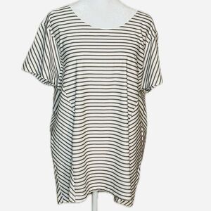 Helly Hansen Striped Short Sleeve Cris’s-Cross Back Top | Size XL